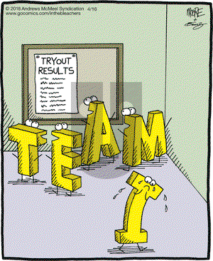 In the Bleachers on Monday April 16, 2018 Comic Strip