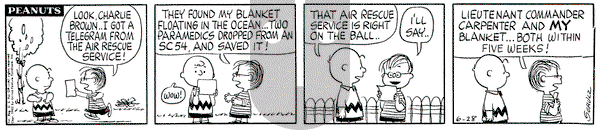 Peanuts on Thursday June 28, 1962 Comic Strip