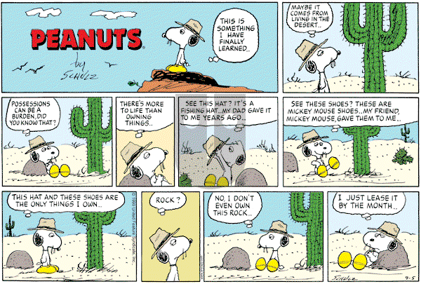 Peanuts - Sunday September 5, 1999 Comic Strip