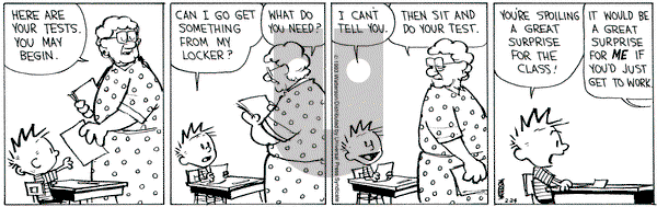Calvin and Hobbes on Wednesday February 24, 1993 Comic Strip