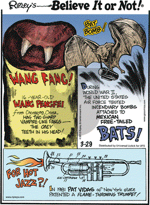 Ripley's Believe It or Not on Friday March 29, 2013 Comic Strip