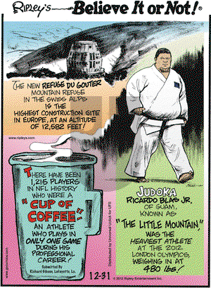 Ripley's Believe It or Not on Monday December 31, 2012 Comic Strip