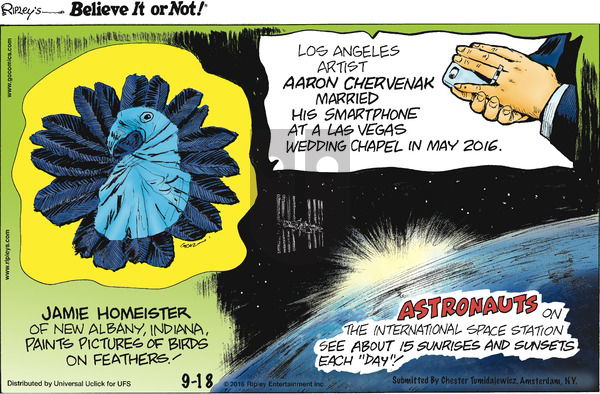 Ripley's Believe It or Not on Sunday September 18, 2016 Comic Strip