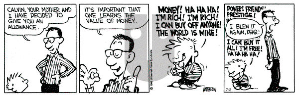 Calvin and Hobbes on Wednesday July 3, 1991 Comic Strip