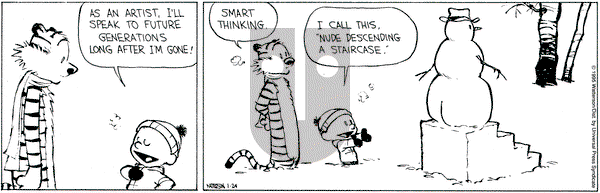 Calvin and Hobbes on Tuesday January 24, 1995 Comic Strip