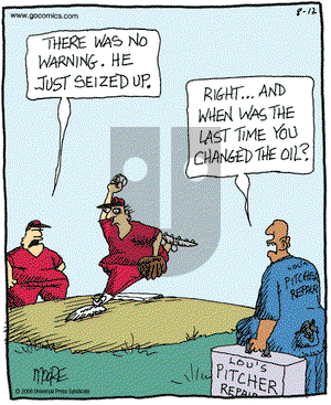 In the Bleachers on Tuesday August 12, 2008 Comic Strip