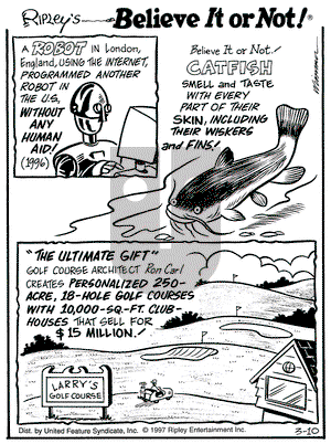 Ripley's Believe It or Not on Monday March 10, 1997 Comic Strip