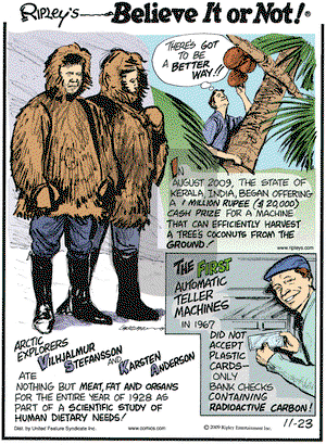 Ripley's Believe It or Not on Monday November 23, 2009 Comic Strip