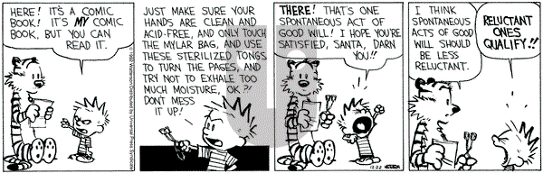 Calvin and Hobbes on Tuesday December 22, 1992 Comic Strip