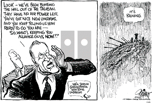 Pat Oliphant on Monday November 5, 2001 Comic Strip