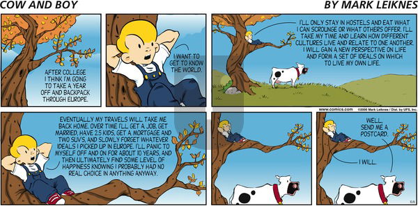 Cow and Boy Classics on Sunday October 8, 2006 Comic Strip