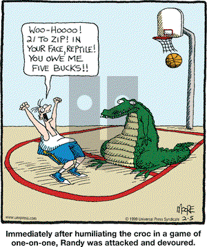 In the Bleachers on Friday February 5, 1999 Comic Strip