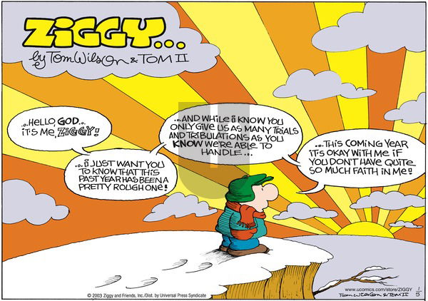 Ziggy on Sunday January 5, 2003 Comic Strip