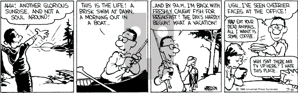 Calvin and Hobbes - Friday July 11, 1986 Comic Strip