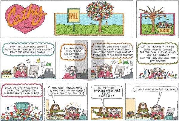 Cathy Classics - Sunday October 11, 2009 Comic Strip