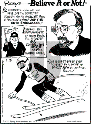 Ripley's Believe It or Not on Tuesday January 25, 2000 Comic Strip
