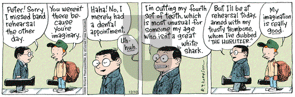 Cul de Sac on Wednesday December 10, 2008 Comic Strip
