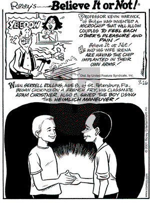 Ripley's Believe It or Not on Monday July 16, 2001 Comic Strip