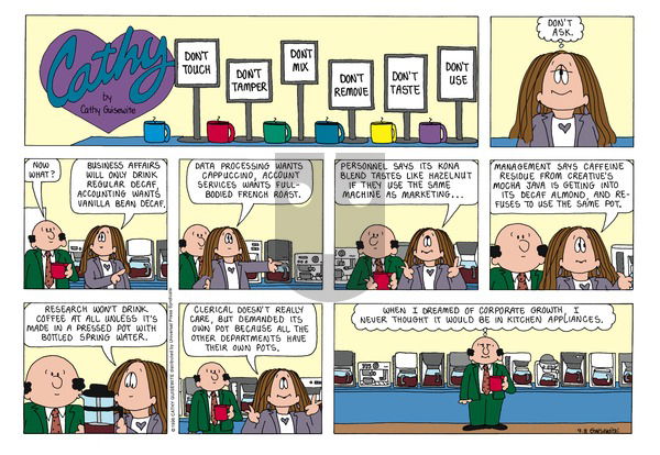 Cathy Classics on Sunday September 8, 1996 Comic Strip