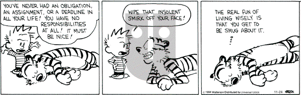 Calvin and Hobbes on Monday November 24, 2014 Comic Strip