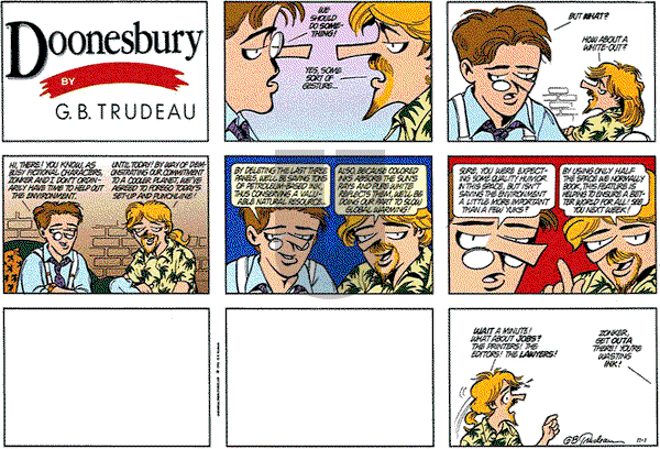 Doonesbury on Sunday November 1, 1992 Comic Strip
