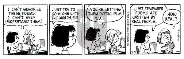 Peanuts on Thursday April 25, 1996 Comic Strip