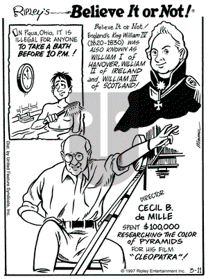 Ripley's Believe It or Not on Tuesday March 11, 1997 Comic Strip