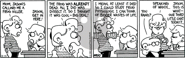 FoxTrot on Saturday December 12, 1992 Comic Strip