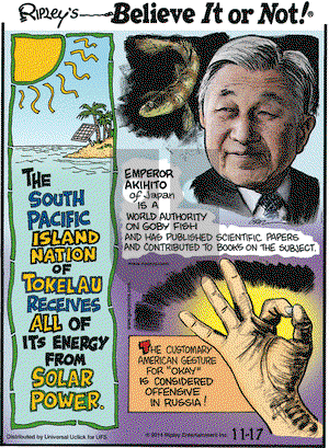 Ripley's Believe It or Not on Monday November 17, 2014 Comic Strip