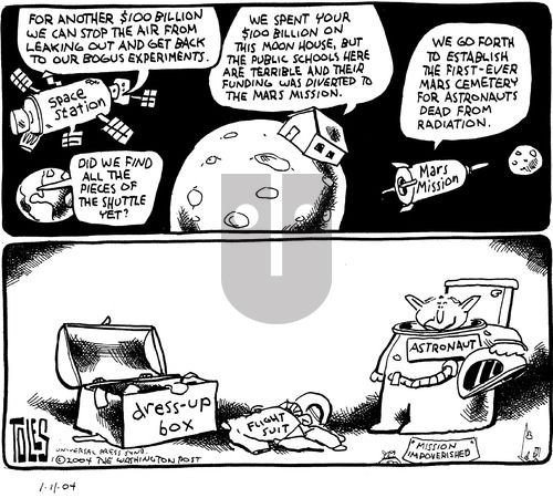 Tom Toles on Sunday January 11, 2004 Comic Strip