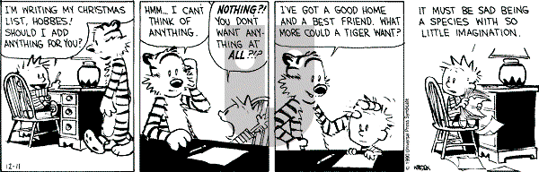 Calvin and Hobbes - Tuesday December 11, 1990 Comic Strip