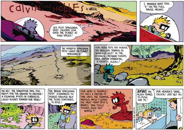 Calvin and Hobbes on Sunday April 8, 1990 Comic Strip