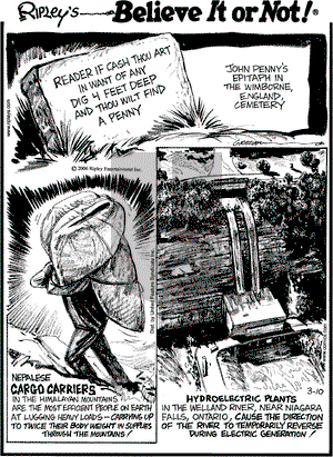 Ripley's Believe It or Not on Friday March 10, 2006 Comic Strip