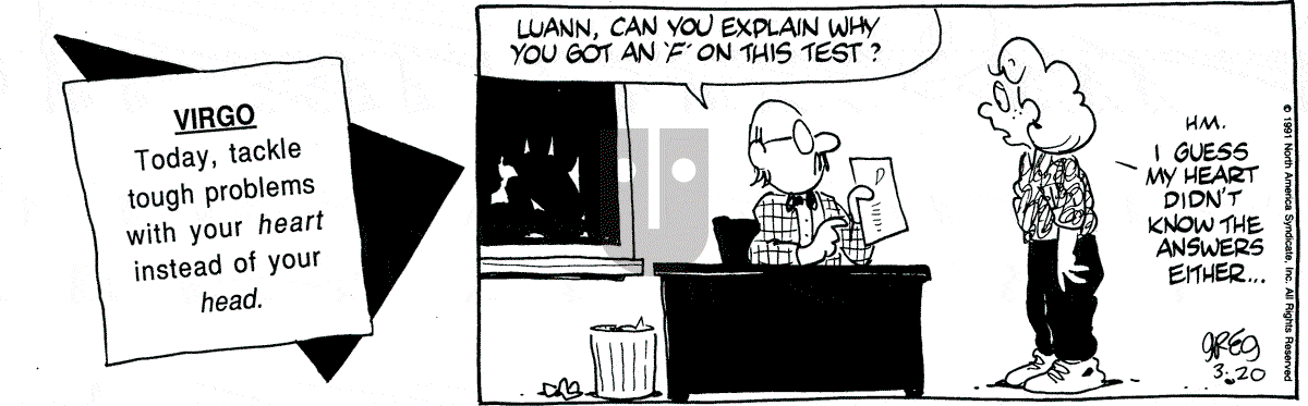 Luann - Wednesday March 20, 1991 Comic Strip