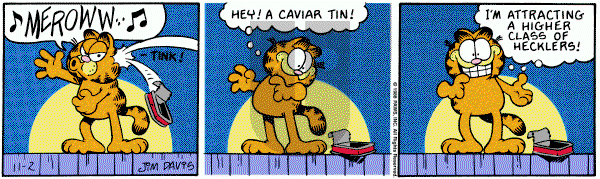 Garfield on Wednesday November 2, 1988 Comic Strip