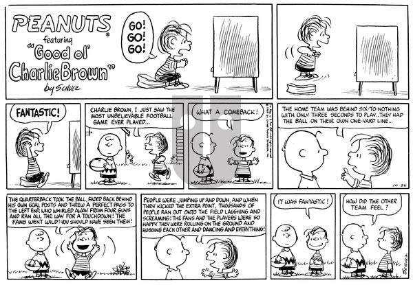 Peanuts on Sunday October 26, 1969 Comic Strip