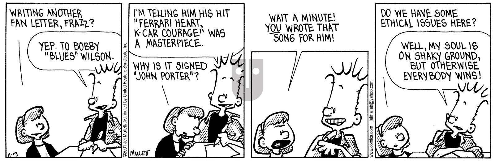 Frazz - Tuesday November 13, 2001 Comic Strip