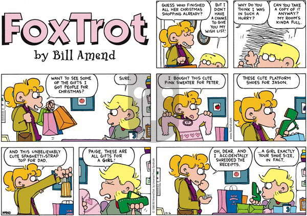 FoxTrot on Sunday December 6, 1998 Comic Strip
