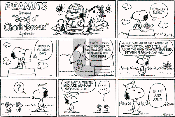 Peanuts - Sunday November 11, 1979 Comic Strip