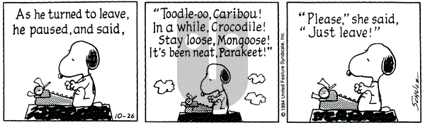 Peanuts on Wednesday October 26, 1994 Comic Strip