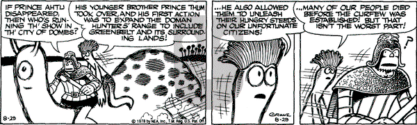 Alley Oop on Tuesday August 29, 1978 Comic Strip