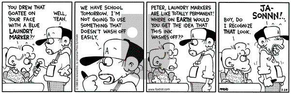 FoxTrot on Tuesday March 24, 1998 Comic Strip