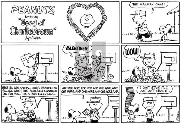 Peanuts on Sunday February 12, 1967 Comic Strip