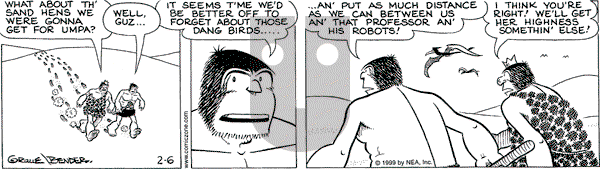 Alley Oop on Saturday February 6, 1999 Comic Strip