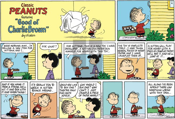 Peanuts on Sunday September 23, 2001 Comic Strip