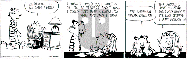 Calvin and Hobbes on Wednesday January 25, 1995 Comic Strip
