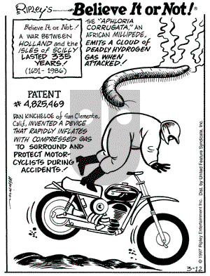 Ripley's Believe It or Not on Wednesday March 12, 1997 Comic Strip