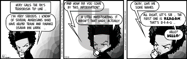 The Boondocks - Thursday October 4, 2001 Comic Strip