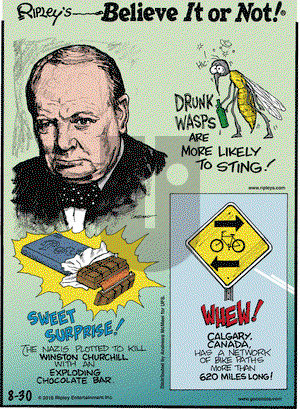 Ripley's Believe It or Not on Thursday August 30, 2018 Comic Strip