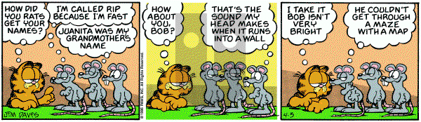 Garfield on Thursday April 3, 1986 Comic Strip